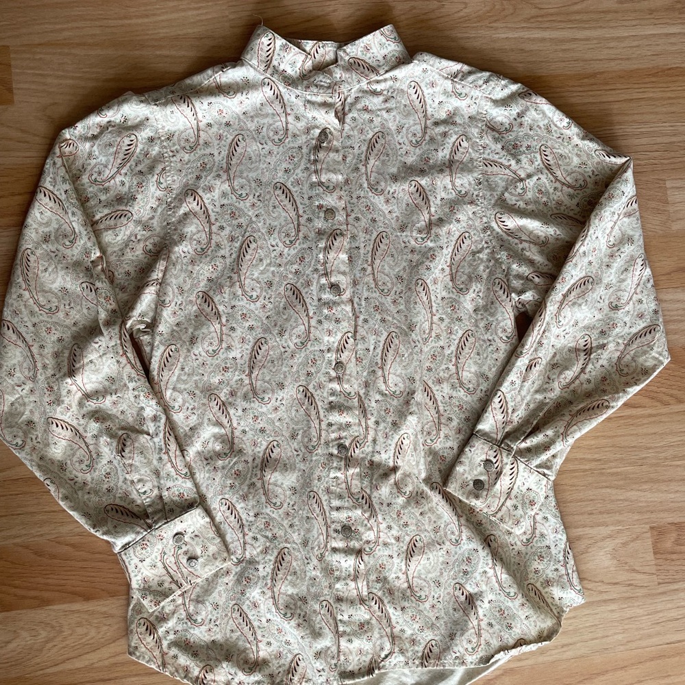 Vintage Paisley Button Down Shirt - Cream
